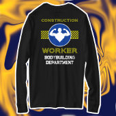 Bauarbeiter Funny Bodybuilder Blue Sign T-Shirt