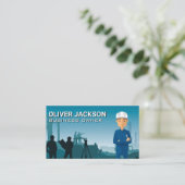 Bauarbeiter | GEBÄUDE Visitenkarte (Stehend Vorderseite)