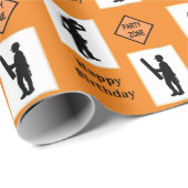 Bauarbeiter-Geburtstag Geschenkpapier (Rolleneckpunkt)