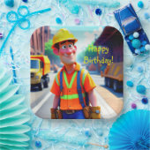 Bauarbeiter Geburtstag Pappteller (Party)