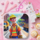 Bauarbeiter Geburtstag Pappteller (Party)