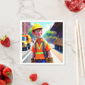 Bauarbeiter Geburtstag Serviette (Beispiel)
