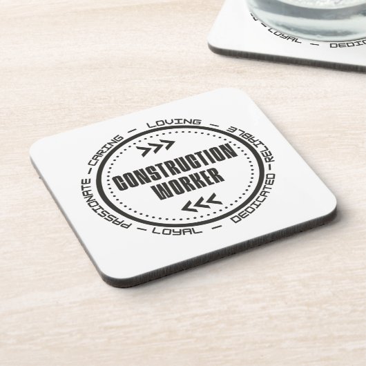 Bauarbeiter Getränkeuntersetzer (Linke Seite)