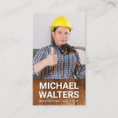 Bauarbeiter | Holz | Benutzerdefiniertes Image-Fot Visitenkarte (Vorderseite)