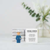 Bauarbeiter | Holz Visitenkarte (Stehend Vorderseite)