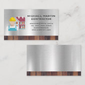 Bauarbeiter | Holzmetall Visitenkarte (Vorne/Hinten)