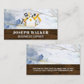 Bauarbeiter | Holzplatte | Tools Visitenkarte (Vorne/Hinten)