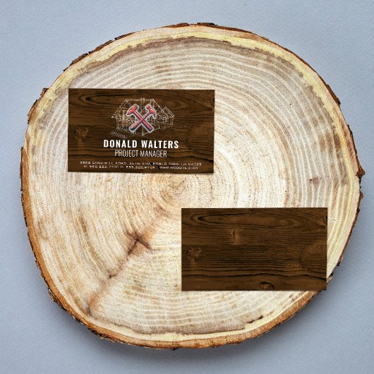 Bauarbeiter | Holzrahmen | Blueprints Visitenkarte