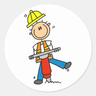 Bauarbeiter I Baut T-Shirts und Geschenke Runder Aufkleber