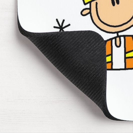 Bauarbeiter im Einsteigeloch Mousepad (Ecke)