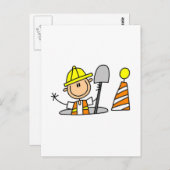 Bauarbeiter in Manhole Tshirts und Geschenke Postkarte (Vorne/Hinten)