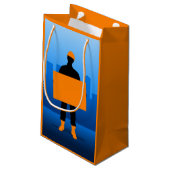 Bauarbeiter Kleine Geschenktüte (Rückseite Schrägansicht)