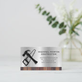 Bauarbeiter | Logo "gesägt" und "Hammer" Visitenkarte (Stehend Vorderseite)