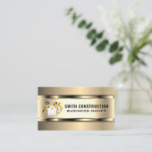 Bauarbeiter | Logo "House Tools" Visitenkarte (Stehend Vorderseite)