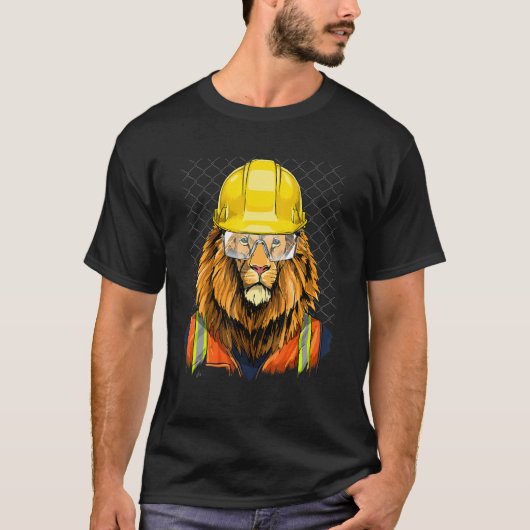Bauarbeiter Löwenlabor Wildlife Animal L T-Shirt (Vorderseite)
