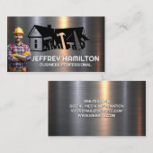 Bauarbeiter | Metall | Zimmereinrichtung Visitenkarte (Vorne/Hinten)