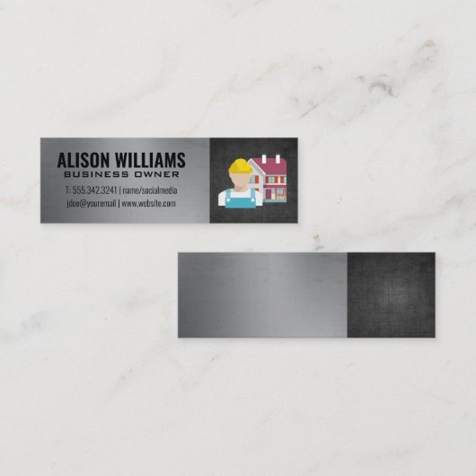 Bauarbeiter Mini Visitenkarte (Vorne/Hinten)