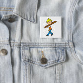 Bauarbeiter mit Bauholz Button (Beispiel)