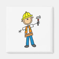 Bauarbeiter mit Hammer Magnet