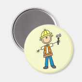 Bauarbeiter mit Hammer Magnet (Vorderseite/Rückseite)