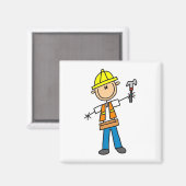 Bauarbeiter mit Hammer Magnet (Vorderseite/Rückseite)