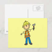 Bauarbeiter mit Hammer Postkarte (Vorne/Hinten)