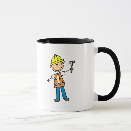Bauarbeiter mit Hammer Tasse (Rechts)