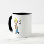 Bauarbeiter mit Hammer Tasse (Vorderseite Links)