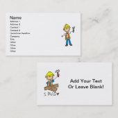 Bauarbeiter mit Hammer-Visitenkarte Visitenkarte (Vorne/Hinten)