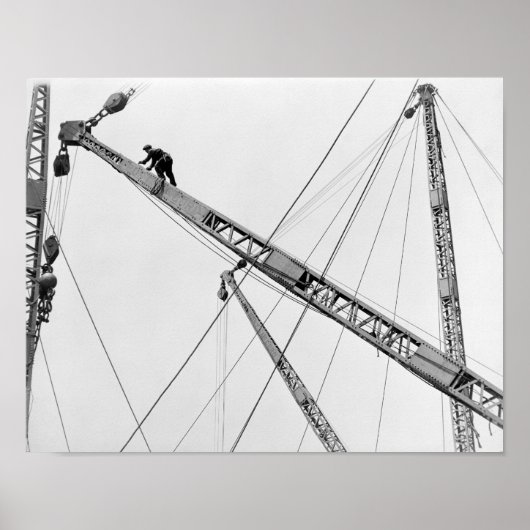 Bauarbeiter mit hohem Flug Poster (Vorne)