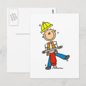 Bauarbeiter mit Jack Hammer Postkarte (Vorne/Hinten)