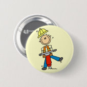 Bauarbeiter mit Presslufthammer Button (Vorne & Hinten)