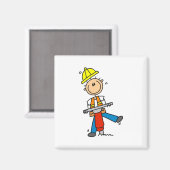 Bauarbeiter mit Presslufthammer Magnet (Vorderseite/Rückseite)