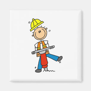 Bauarbeiter mit Presslufthammer Magnet
