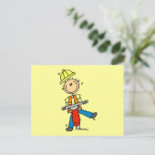 Bauarbeiter mit Presslufthammer Postkarte (Stehend Vorderseite)