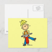Bauarbeiter mit Presslufthammer Postkarte (Vorne/Hinten)