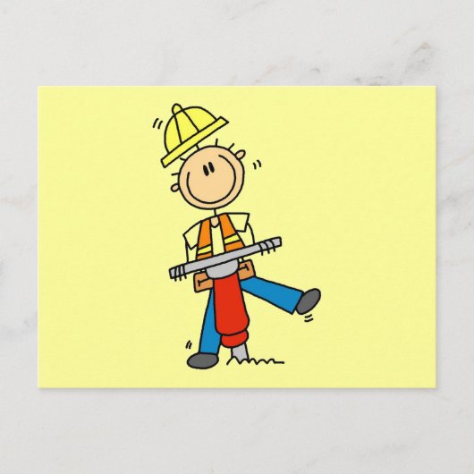 Bauarbeiter mit Presslufthammer Postkarte (Vorderseite)
