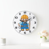Bauarbeiter mit Schaufel Große Wanduhr (Zuhause)