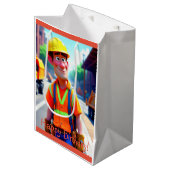 Bauarbeiter Mittlere Geschenktüte (Vorderseite Schrägansicht)
