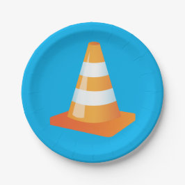 Bauarbeiter Party Orange Traffic Cone Pappteller
