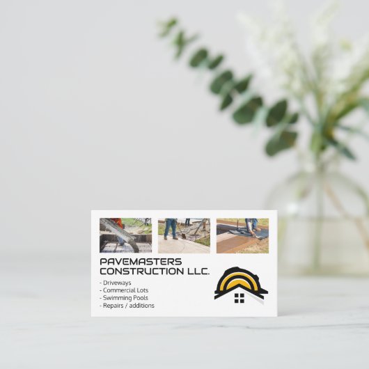 Bauarbeiter Pflaster Visitenkarte (Stehend Vorderseite)