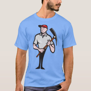 Bauarbeiter Pickaxe Cartoon T-Shirt