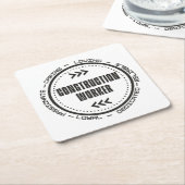 Bauarbeiter Rechteckiger Pappuntersetzer (angewinkelt)