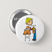Bauarbeiter Sägt Bauholz Geschenke Button (Vorne & Hinten)