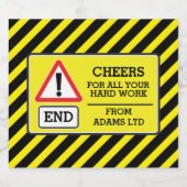 Bauarbeiter schließen Schilder für Bieretiketten a Bierflaschenetikett (Einzelnes Label)