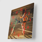 Bauarbeiter Sexy Quadratische Wanduhr (Winkel)