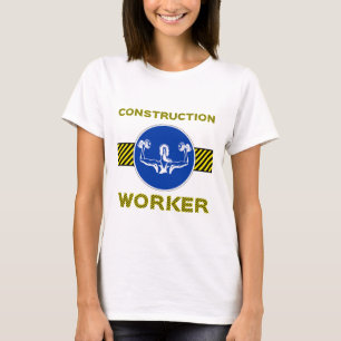 Bauarbeiter Spaß Blue Sign Gym Girl T-Shirt