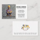 Bauarbeiter | Stahlplatten-Muster Visitenkarte (Vorne/Hinten)