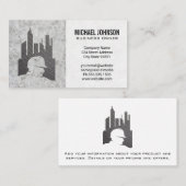 Bauarbeiter | Steel Gebäude Logo Visitenkarte (Vorne/Hinten)