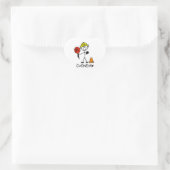 Bauarbeiter-Strichmännchen Herz-Aufkleber (Tasche)